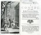 Title page of the script for The Country Wife at the Theatre Royal, 1735 (engraving)
