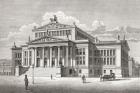 The Konzerthaus Berlin, Gendarmenmarkt square, Berlin, seen here in the mid 19th century. From Histoire Des Peintres, École Allemande, published 1875 (litho)