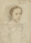 Portrait of Mary, Queen of Scots, c.1549 (black and red chalk)
