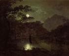 A Lake by Moonlight, c.1780-82 (oil on canvas)