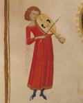 A Musician, from 'De Musica' by Boethius (480-524) (vellum)
