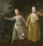 The Painter's Daughters chasing a Butterfly, c.1756 (oil on canvas)