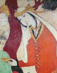 Woman from the Court of Shah Abbas I, 1585-1627 (fresco) (detail)