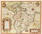 Map of Central and South America, from 'Americae Tertia Pars..', 1562 (coloured engraving)