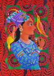 Maharani with two birds, 2012, (oil on canvas)