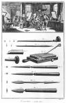 The engraving Workshop, Chapter on engraving, plate I, illustration from the 'Encyclopedia' by Denis Diderot (1713-84) (engraving) (b/w photo)