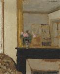 Vase of Flowers on a Mantelpiece, c.1900 (oil on cardboard)