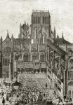 St. Paul's Cross in the grounds of Old St. Paul's Cathedral, from 'London Pictures: Drawn with Pen and Pencil', by Rev. Richard Lovett, published 1890 (litho)