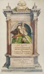 Title page from Mercator's 'Atlas sive Cosmographicae meditationes de fabrica mundi et fabricati figura', 1595 (colour engraving)