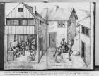 Silver mine of La Croix-aux-Mines, Lorraine, fol.23v and fol.24r, weighing and stamping the silver ingots, a messenger carrying the ingots, c.1530 (pen & ink & w/c on paper) (b/w photo)