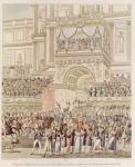 The Emperor and the Empress Receiving the Homage of the French Troops from the Balcony of the Tuileries on the Occasion of their Marriage, engraved by Charles Pierre Joseph Normand (1765-1840) (coloured engraving)