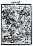 Death and the Count, from 'The Dance of Death', engraved by Hans Lutzelburger, c.1538 (woodcut) (b/w photo)