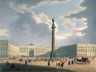 The Alexander Column and the Army Headquarters in St. Petersburg, printed by Lemercier, Paris, 1840s (colour litho)