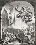 Illustration by George Cruikshank for the poem 'The Witches Frolic', from 'The Ingoldsby Legends or Mirth and Marvels', by Thomas Ingoldsby, published in 1865 (litho)