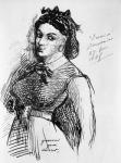 Jeanne Duval, 1865 (pen & ink on paper) (b/w photo)