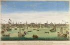 A General View of the Port and Town of Amsterdam, engraving by D.G. Hucquier, 16th century