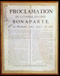 Proclamation of Napoleon I (1769-1821) 19 Brumaire An 8 (10th November 1799)