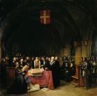 The Chapter of the Order of St. John of Jerusalem held in Rhodes in 1524, 1839 (oil on canvas)