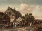 Poultry Market by a Church