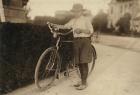 Luther Wharton aged 12, delivers medicines (including to Red Light areas) after school from 4 to midnight for Sommers Drug Store in San Antonio, Texas earning $5 a week, 1913 (b/w photo)