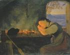 Girl Sleeping by the Fire, 1843 (oil on canvas)