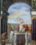 Lorenzo de' Medici (1449-92) surrounded by artists, by a statue of Plato (fresco)