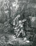 Jean Antoine Watteau and his friend Monsieur de Julienne (engraving)