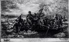 Washington Crossing the Delaware, Christmas 1776, c.1931 (engraving) (b/w photo)