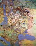 Map of Central Europe, from the 'Sala Del Mappamondo' (Hall of the World Maps) (fresco)