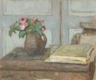 The Artist's Paint Box and Moss Roses, 1898 (oil on cardboard)