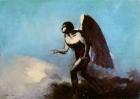 The Winged Man or, Fallen Angel, before 1880 (oil on cardboard)