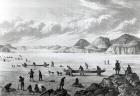 Expedition passing through Point Lata on the Ice, engraved by Edward Francis Finden (1791-1857) 25th June 1821 (engraving) (b/w photo)