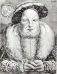 Portrait of Henry VIII, 1548 (engraving) (b/w photo)