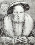 Portrait of Henry VIII, 1548 (engraving) (b/w photo)