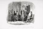 Mr. Flintwinch mediates as a friend of the family, illustration from 'Little Dorrit' by Charles Dickens (1812-70) first published 1857 (litho)