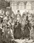 Illustration after George Cruikshank for the poem 'The Merchant of Venice', a legend of Italy, from 'The Ingoldsby Legends or Mirth and Marvels', by Thomas Ingoldsby, published in 1865 (litho)