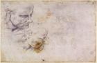 W.60 Sketch of a male head, in two positions (pencil on paper)