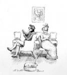 Mr & Mrs Bennet, illustration from 'Pride & Prejudice' by Jane Austen, edition published in 1894 (engraving)