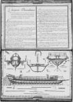 Construction of a galley with the prow and the stern, fifteenth demonstration, plate 16, illustration from 'Demonstrations de toutes les pieces de bois, cloux et ferremens qui entrent dans la construction d'une galere...' (pencil & w/c on paper) (b/w phot