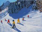 Ski school,Morzine, 2015, (oil on canvas)