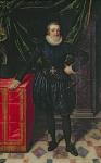 Portrait of Henri IV (1553-1610) King of France, in a black costume, c.1610 (panel)
