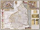 Northumberland, engraved by Jodocus Hondius (1563-1612) from John Speed's 'Theatre of the Empire of Great Britain', pub. by John Sudbury and George Humble, 1611-12 (hand coloured copper engraving)