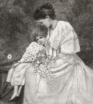 Mary Drew, née Gladstone, 18471927. Political secretary, writer, hostess and daughter of the British Prime Minister William Ewart Gladstone. Seen here with her daughter Dorothy. From The Strand Magazine published 1897.