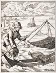 The River Fisherman, after a 16th century illustration drawn and engraved by Jost Amman (1539-91) from 'Le Moyen Age et La Renaissance' by Paul Lacroix (1806-84) published 1847 (litho)