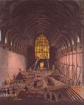 The Interior of Westminster Hall, 1834 (colour engraving)