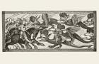 How Alexander fought the Dragons with Sheep's Horns upon their Foreheads, from 'Science and Literature in the Middle Ages' by Paul Lacroix (1806-84) published London 1878 (litho)