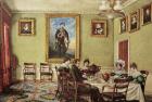 Dining room at Langton Hall, family at breakfast, c.1832-3