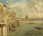 Somerset House Terrace from Waterloo Bridge, c.1819 (oil on panel)