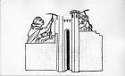 Stonemasons, from 'Sources for the History of Italy' from the Italian History Institute, pg 188, published 1892 (woodcut)