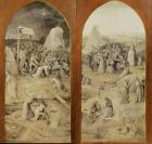 Christ on the Road to Calvary, outside panels of the Temptation of St. Anthony triptych (oil on panel)